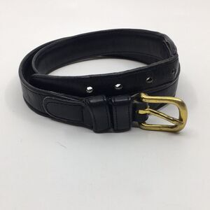 Coach Black Leather Belt with Gold Buckle